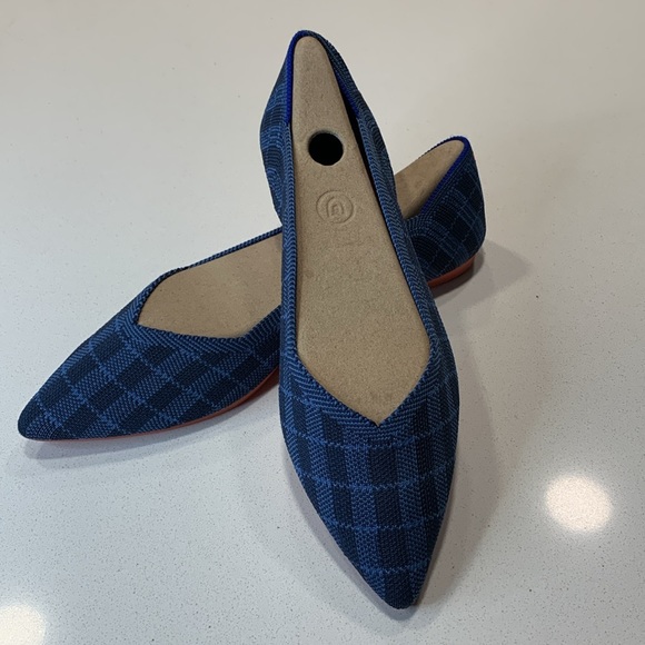 Rothy's Blue Checkered Flats - Picture 1 of 14